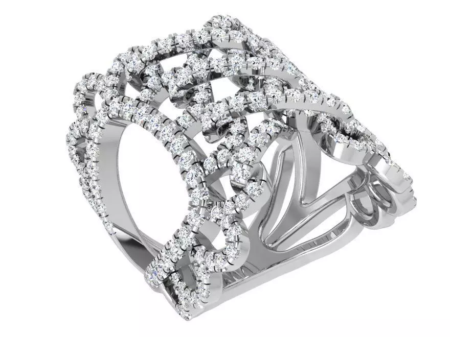 Unique Ring With Diamonds 3804 3D print model