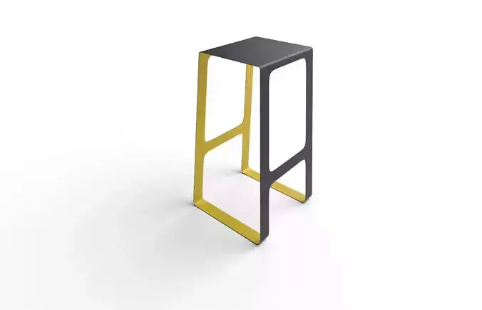 Steel Stool M01 Low-poly 3D model