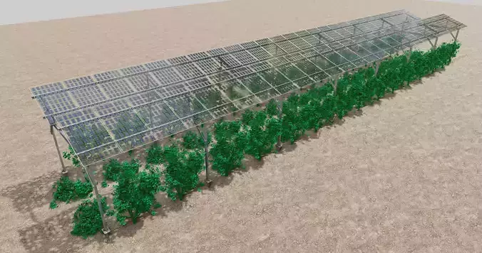 Solar Steel Construction For Farms Type-3 3D model
