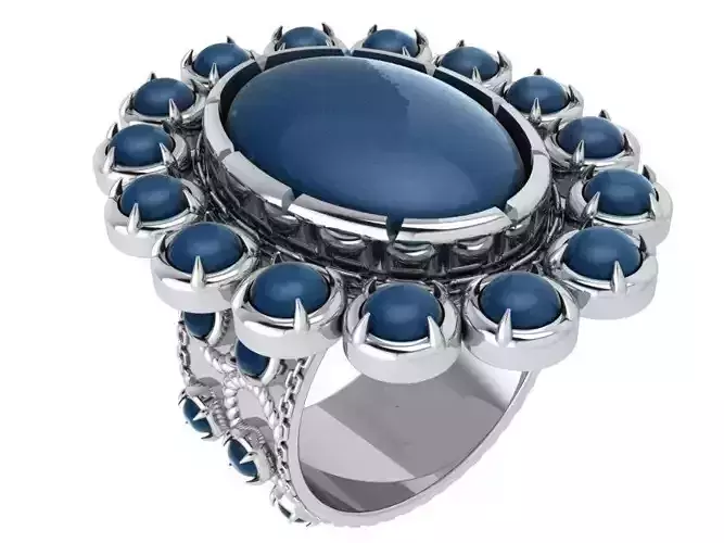 Oval Halo Cabochon Ring 3821