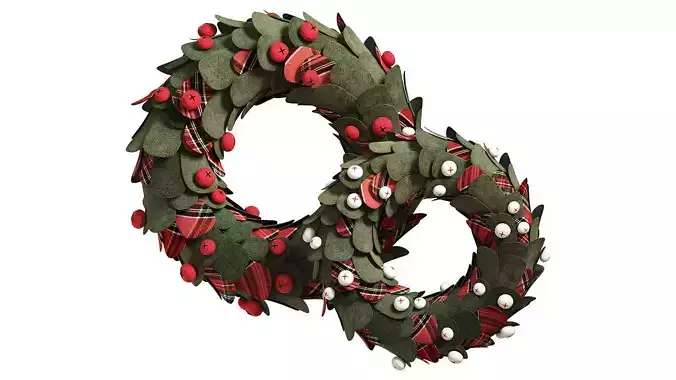 Craft Christmas wreaths Set  3D model