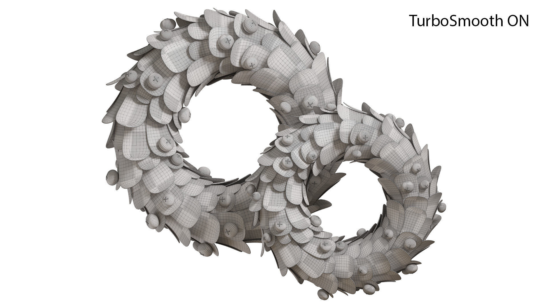 Craft Christmas wreaths Set  3D model_5