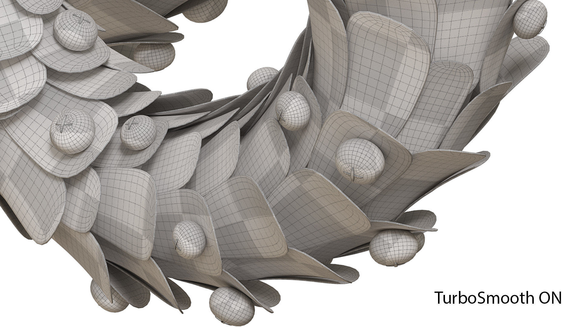 Craft Christmas wreaths Set  3D model_6