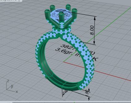 Peg Setting Diamond Ring 3827 3D print model_7