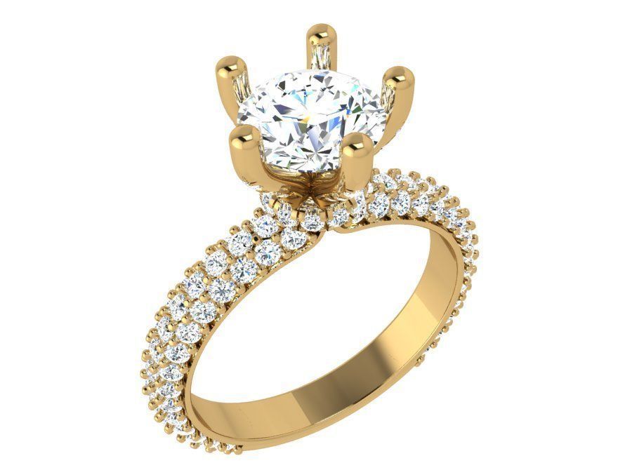 Peg Setting Diamond Ring 3827 3D print model_1