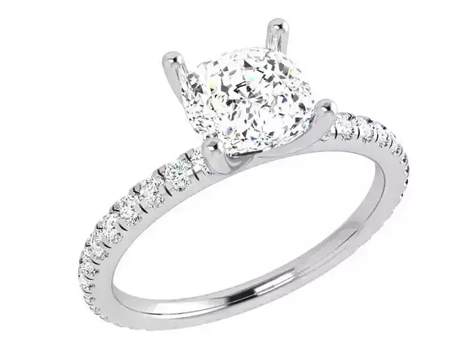 Peg Setting Cushion Cut Diamond Ring 3828