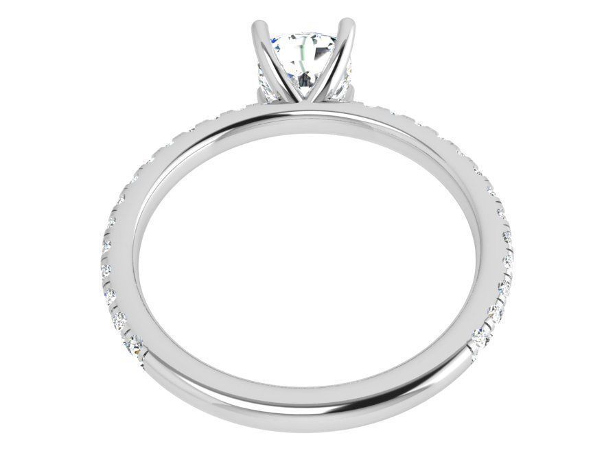 Peg Setting Cushion Cut Diamond Ring 3828 3D print model_3