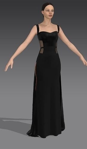 Corset dress matte and silk satin fabric Low-poly 3D model