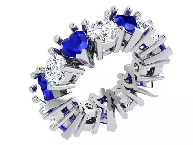 Heart And Round Cut Stones Ring 3839