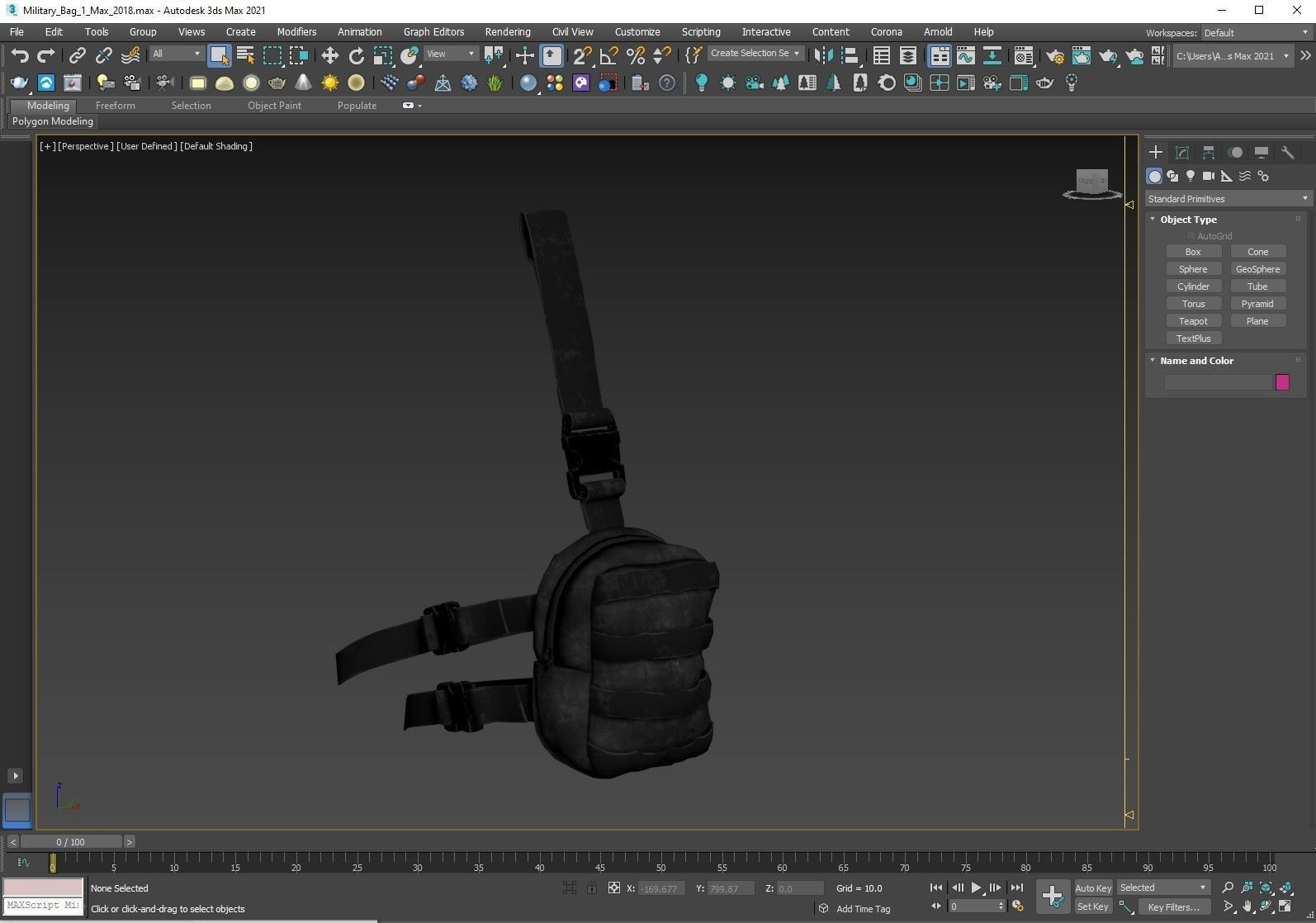 Military Bag 1 Low-poly 3D model_3