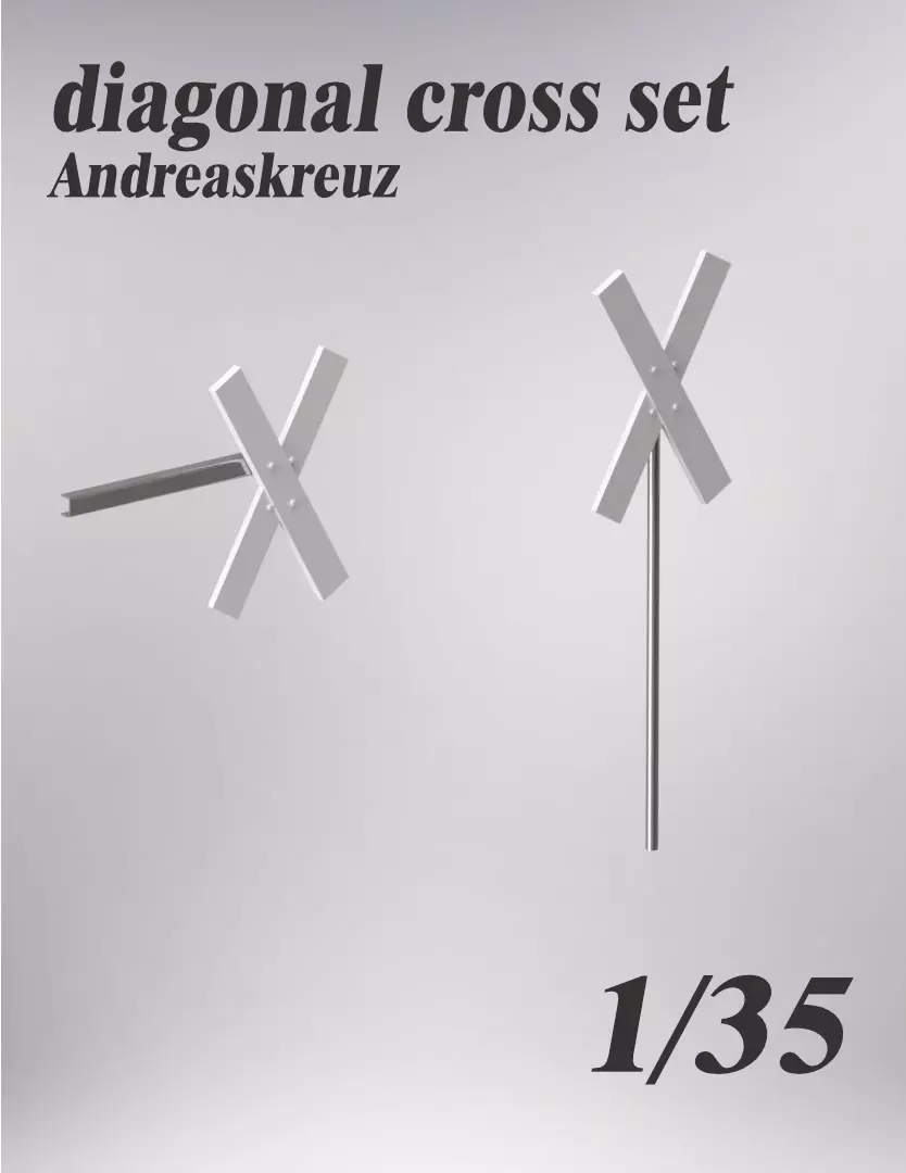 Diagonal cross set 3D print model