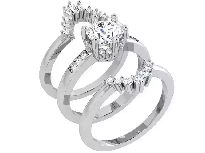 3 pcs Diamond Ring 3842