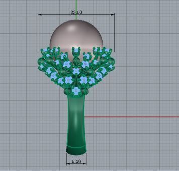 Round Cabochon Ring With Diamonds 3843 3D print model_6