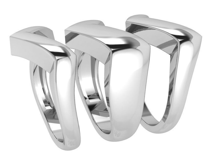 3 Pcs V Style Rings 3844 3D print model_2