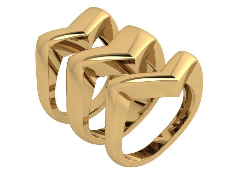 3 Pcs V Style Rings 3844 3D print model_1
