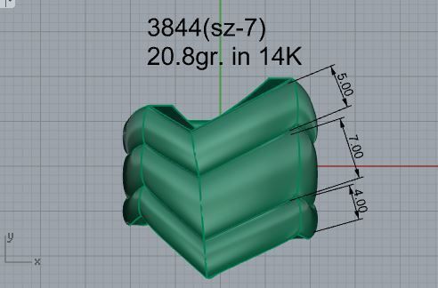 3 Pcs V Style Rings 3844 3D print model_4