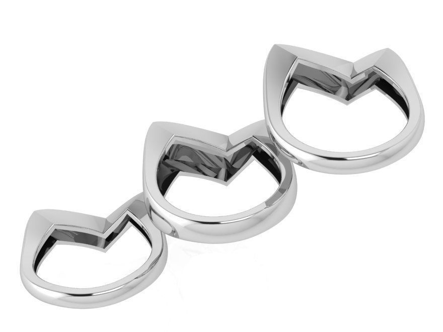 3 Pcs V Style Rings 3844 3D print model_3
