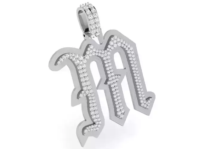 M Letter Pendant 3845