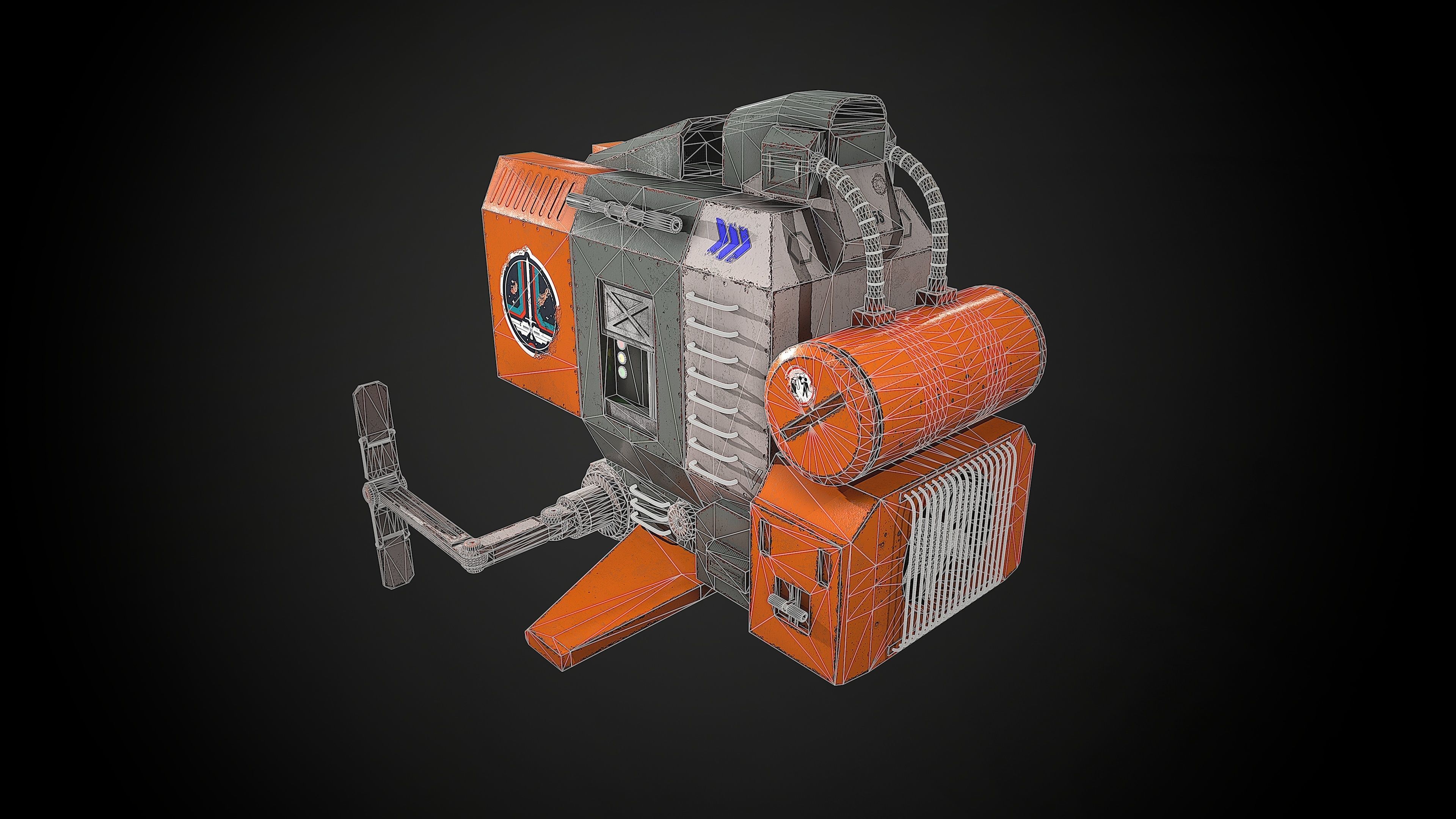 Scifi Loader Low-poly 3D model_11