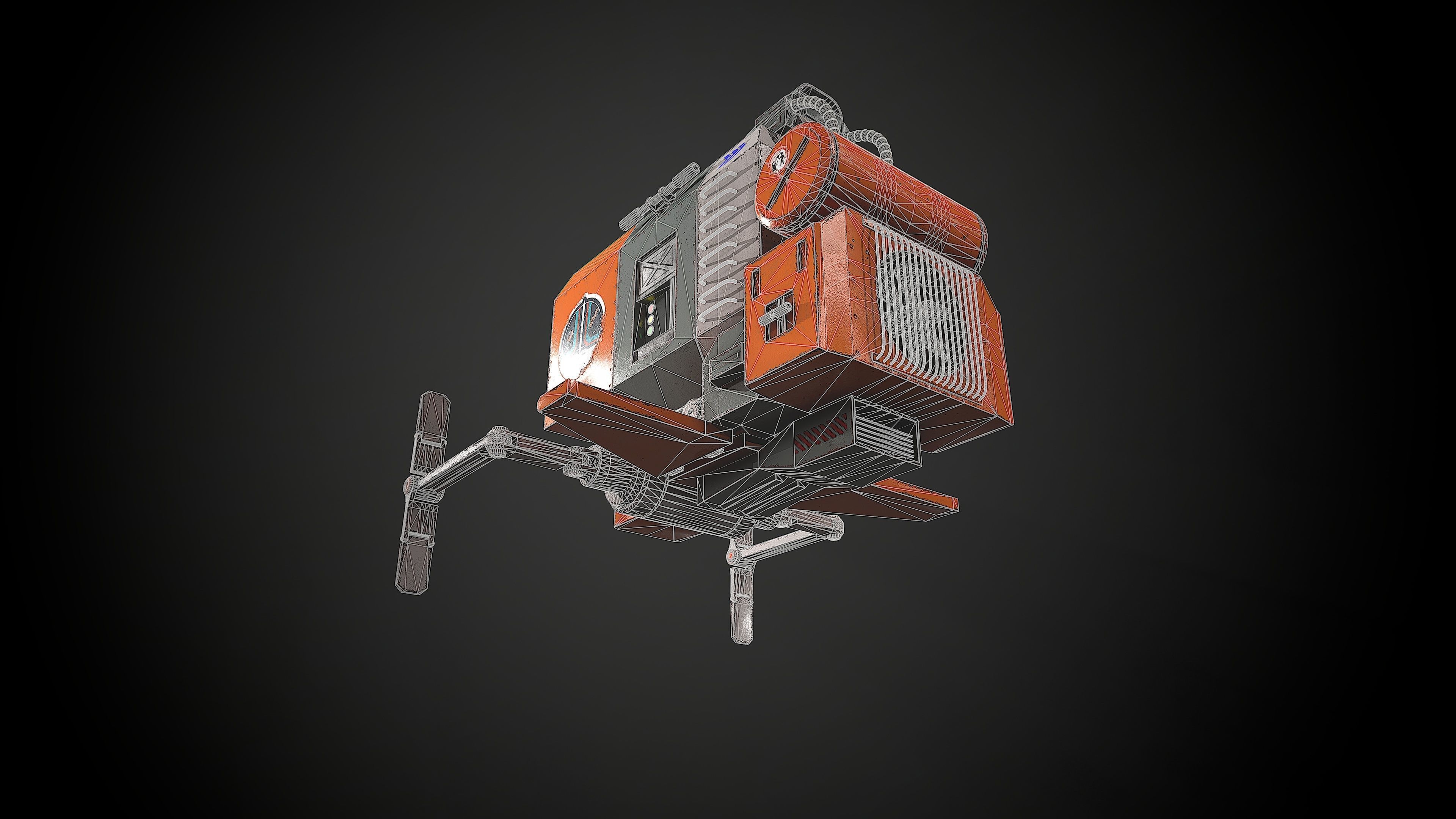 Scifi Loader Low-poly 3D model_13