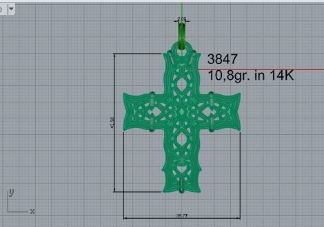 Cross Pendant 3847 3D print model_4