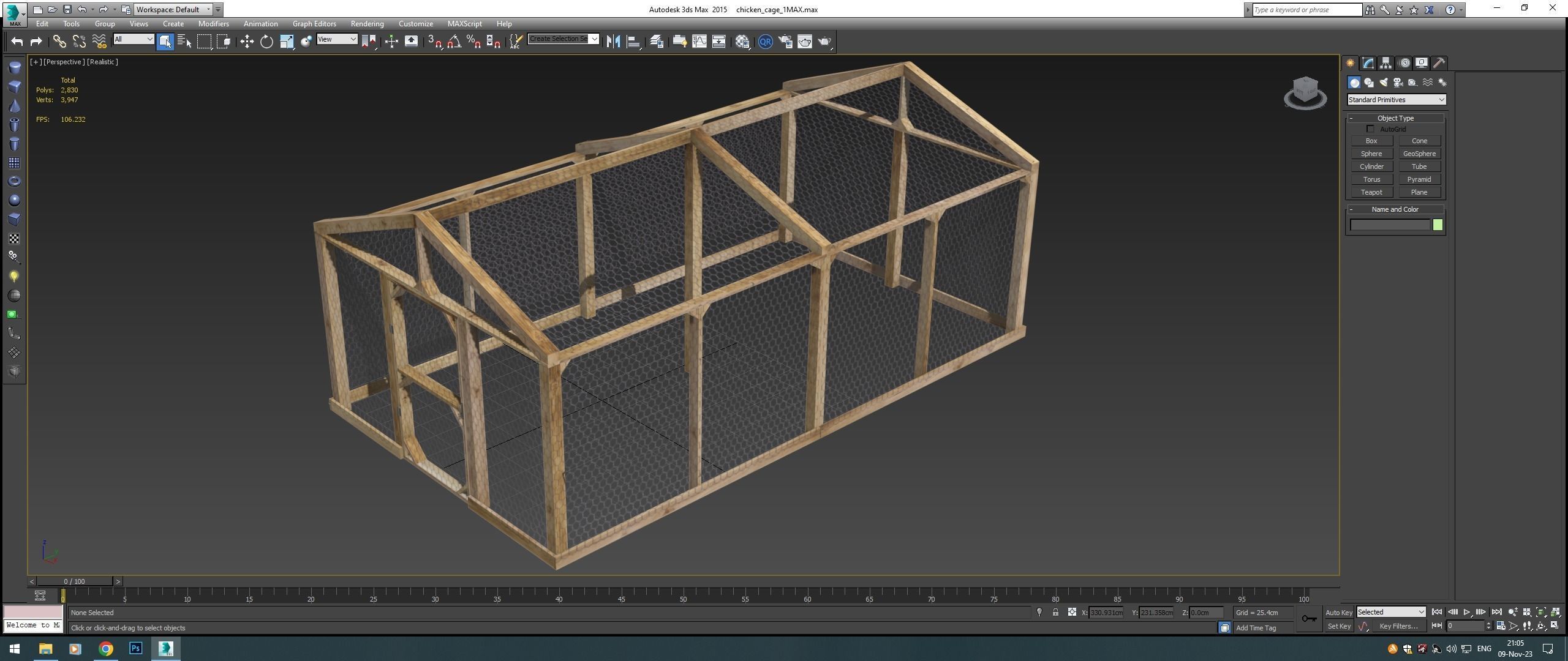 Chicken coop Low-poly 3D model_18