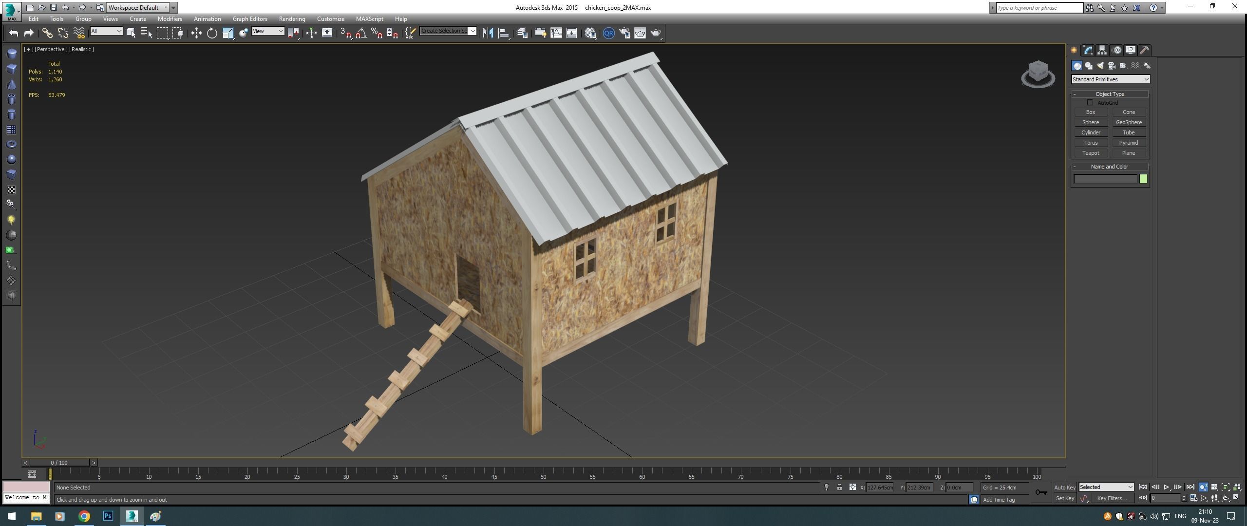 Chicken coop Low-poly 3D model_21