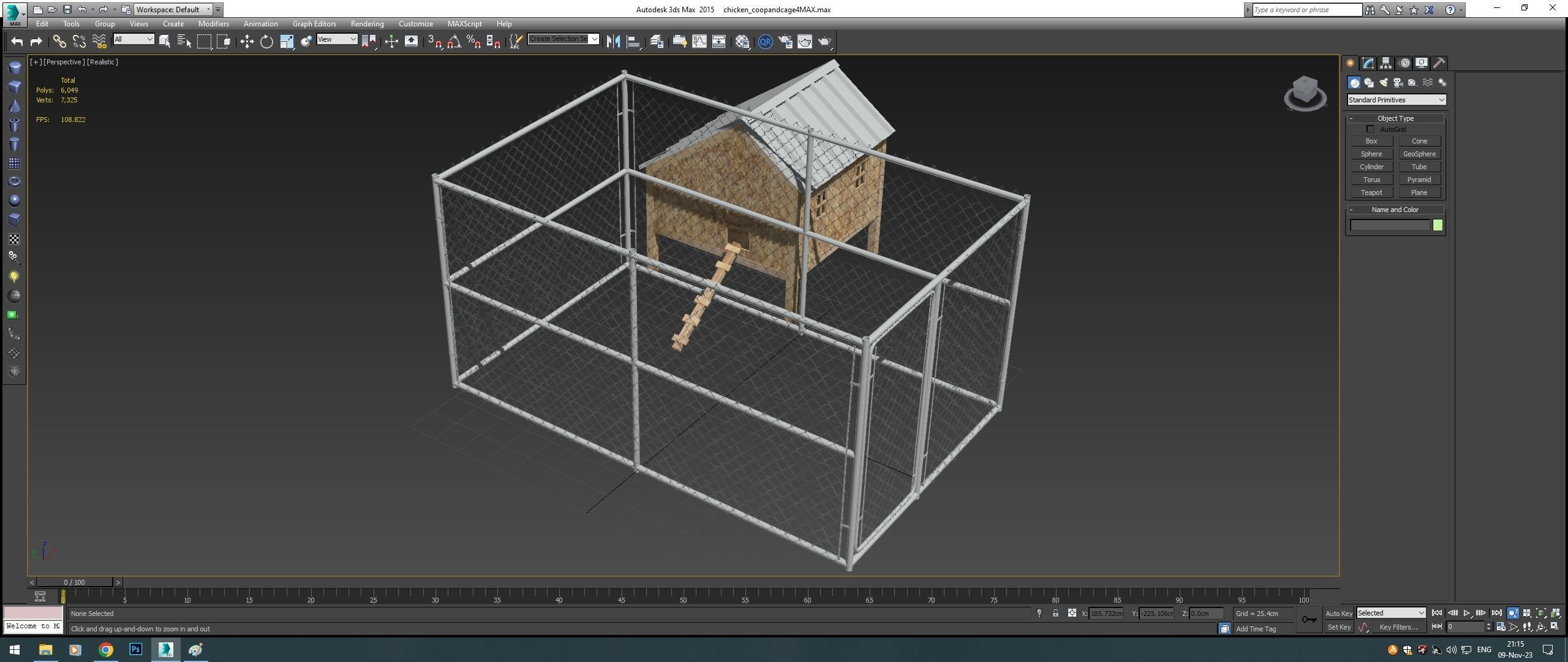 Chicken coop Low-poly 3D model_25