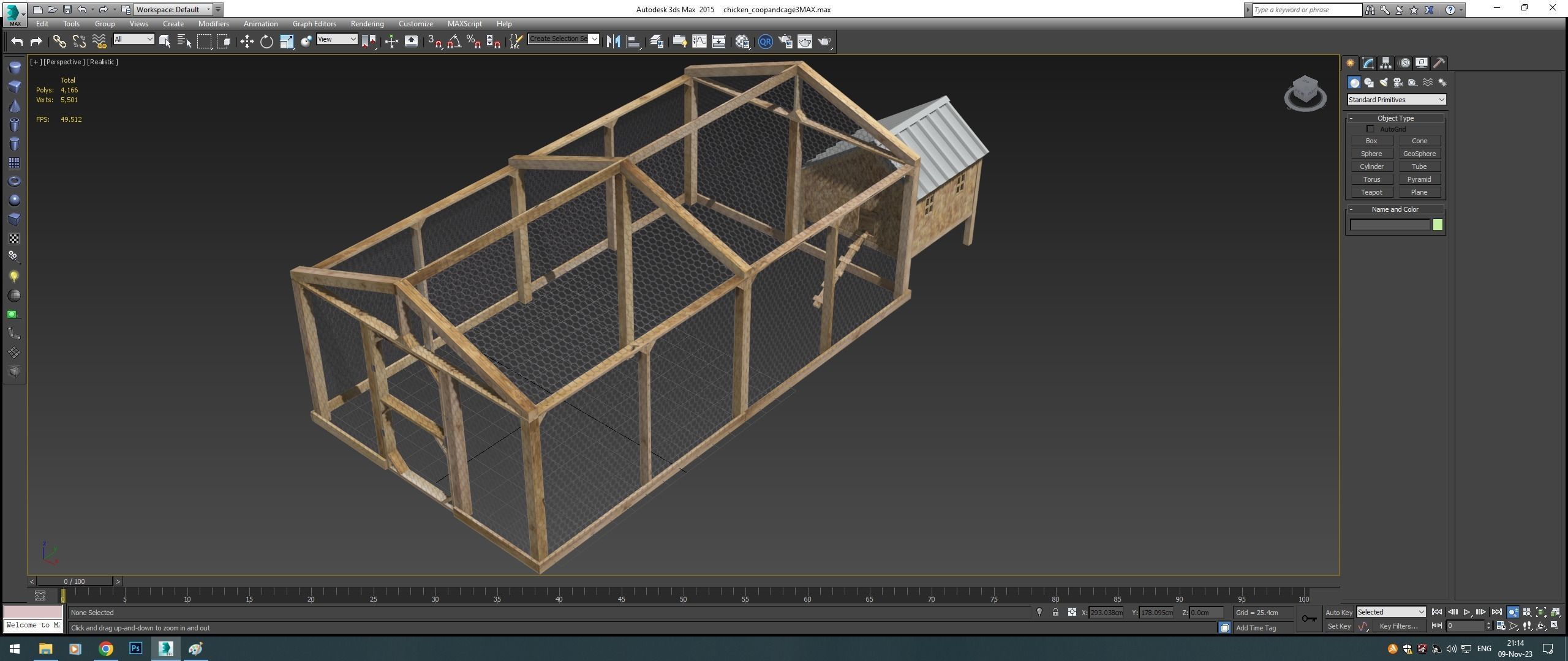 Chicken coop Low-poly 3D model_24