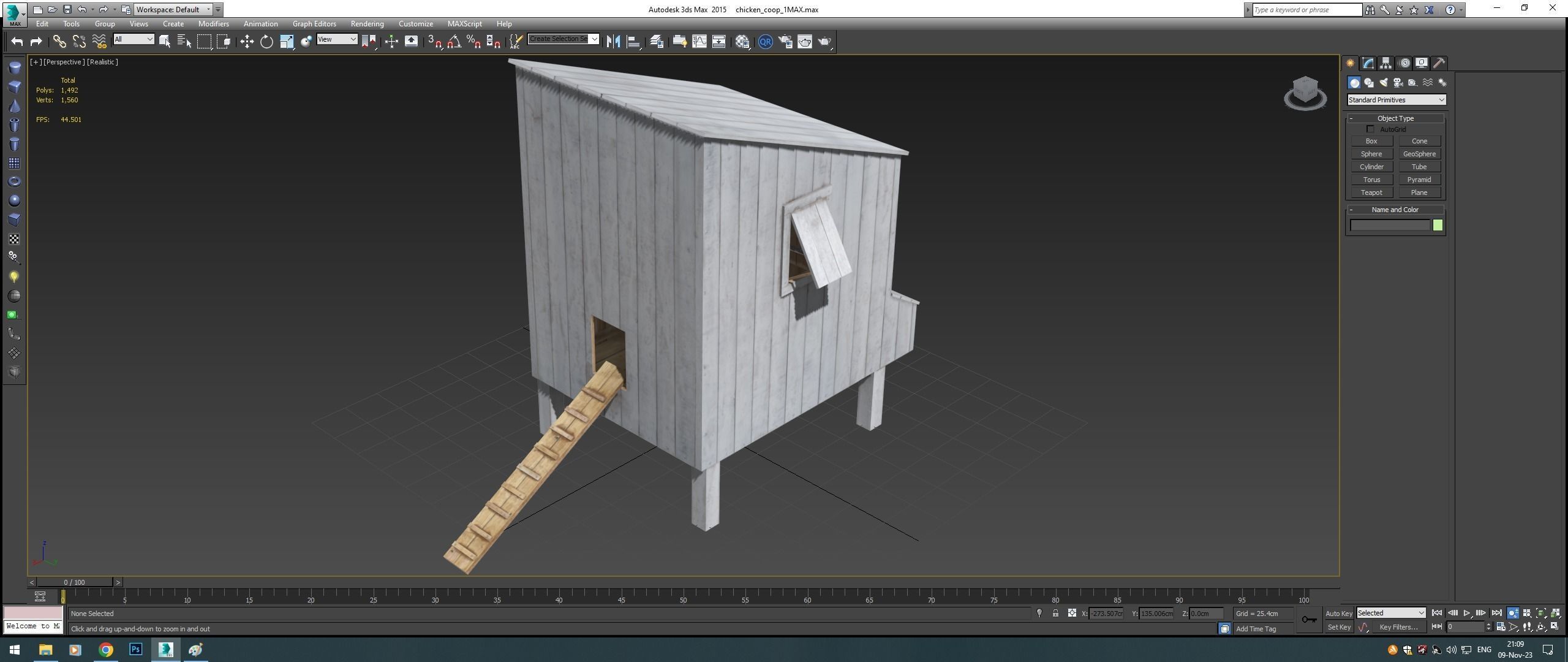 Chicken coop Low-poly 3D model_20