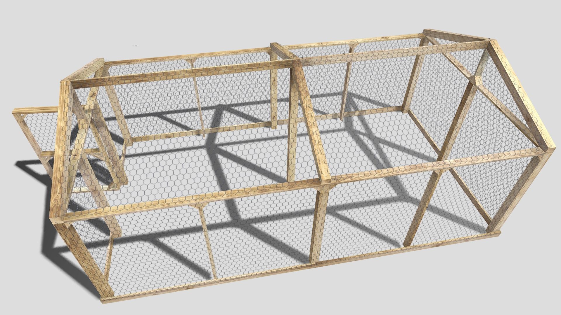 Chicken coop Low-poly 3D model_15