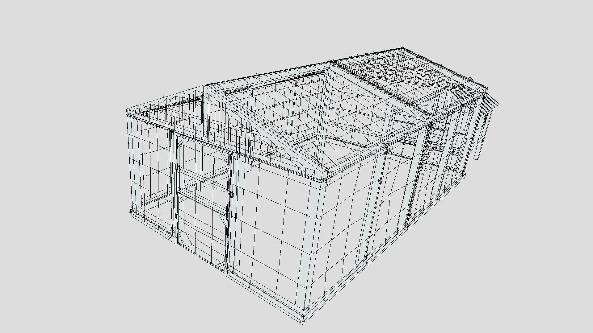 Chicken coop Low-poly 3D model_27