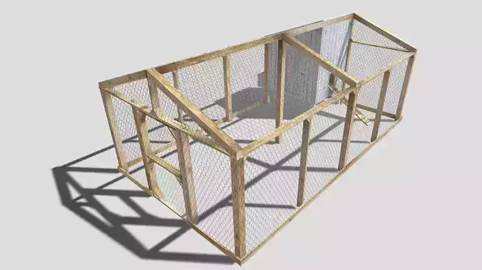 Chicken coop Low-poly 3D model