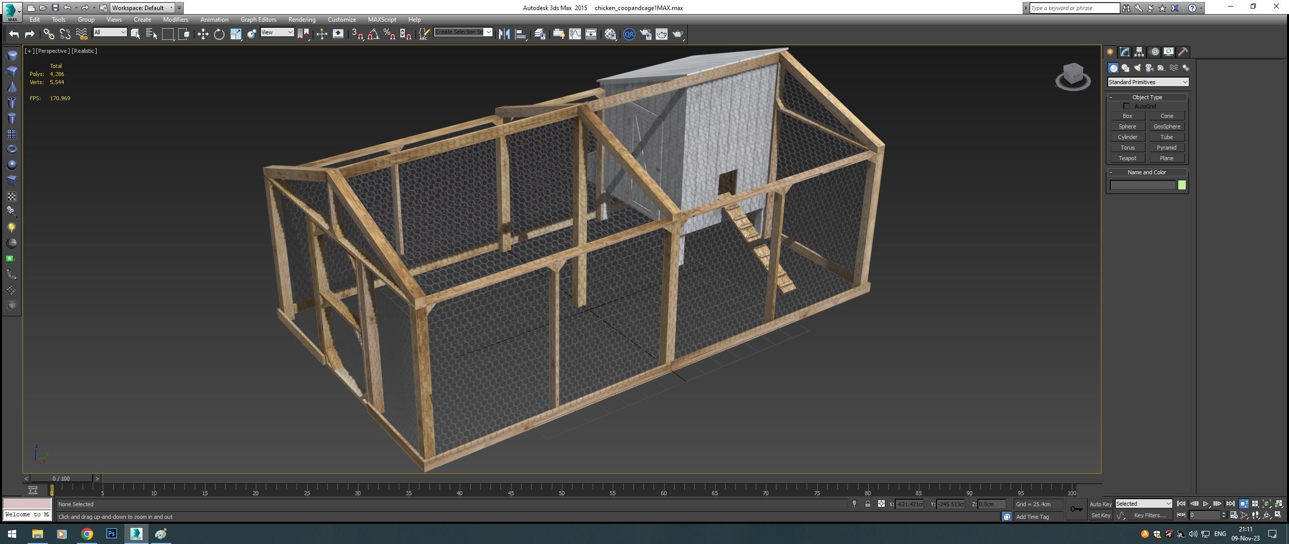Chicken coop Low-poly 3D model_22