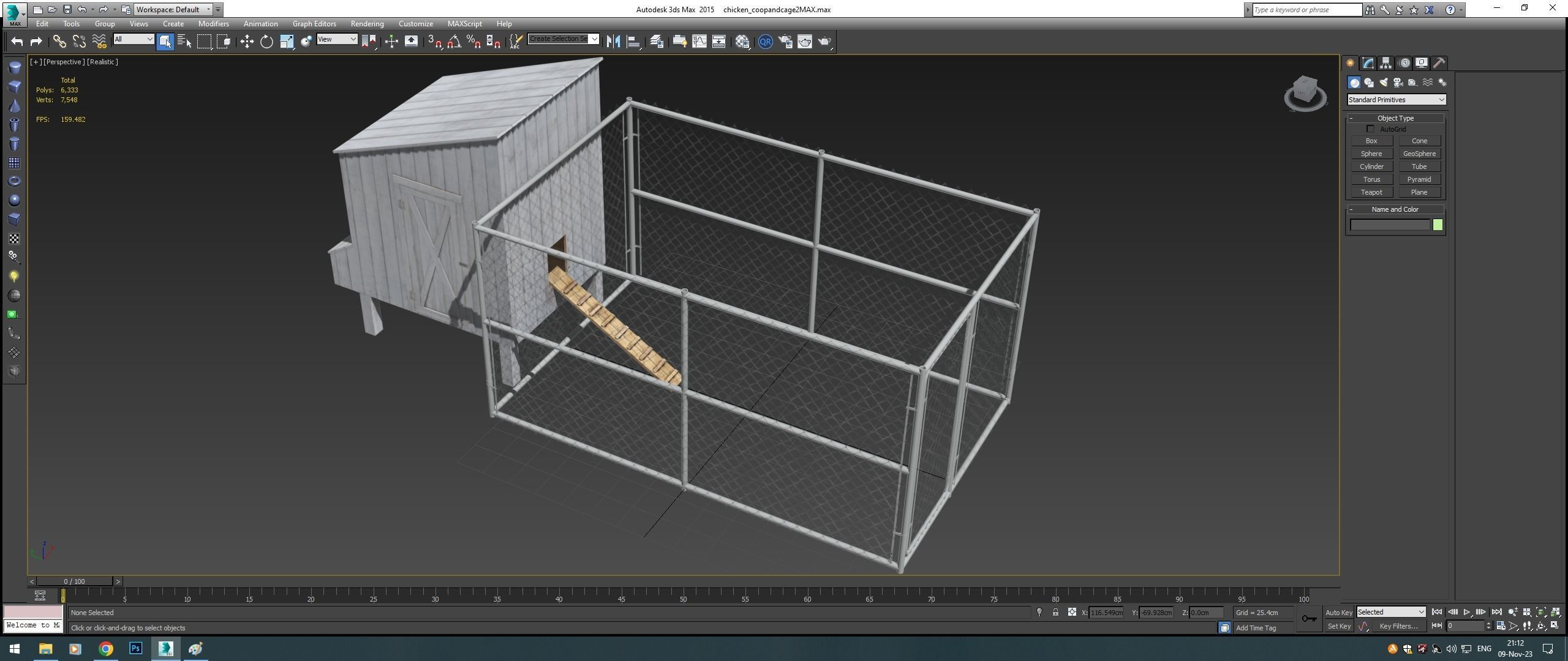 Chicken coop Low-poly 3D model_23