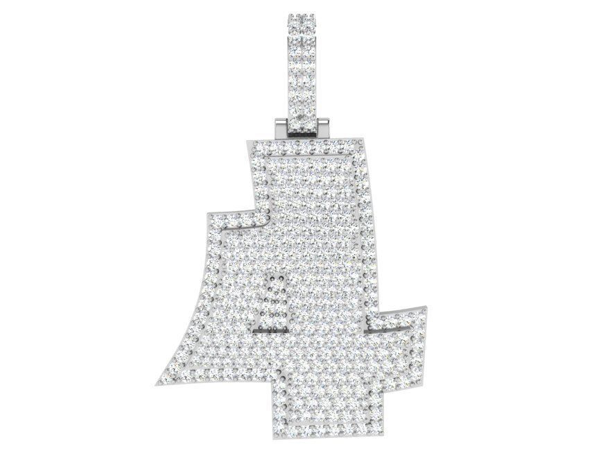 Number 4 Pendant 3855 3D print model_2