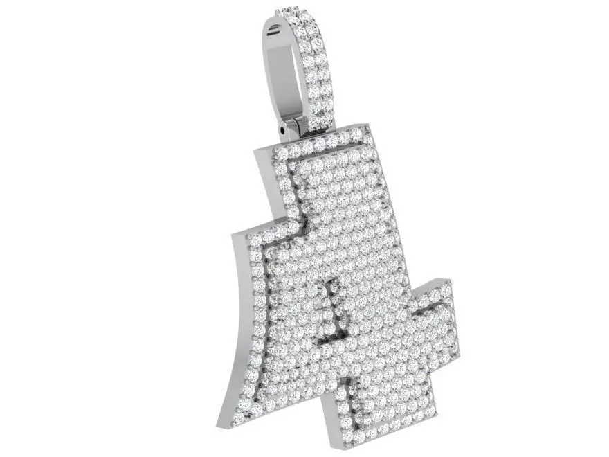 Number 4 Pendant 3855 3D print model_0