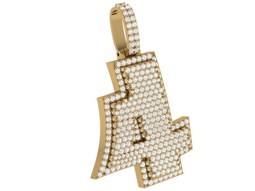 Number 4 Pendant 3855 3D print model_1