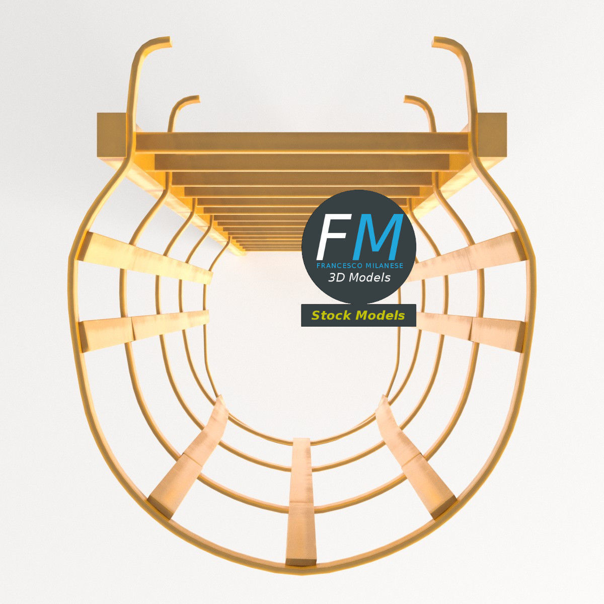 Modular ladder with cage 3D model_6