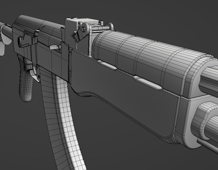 Ak47 high quality weapon model Low-poly 3D model_7