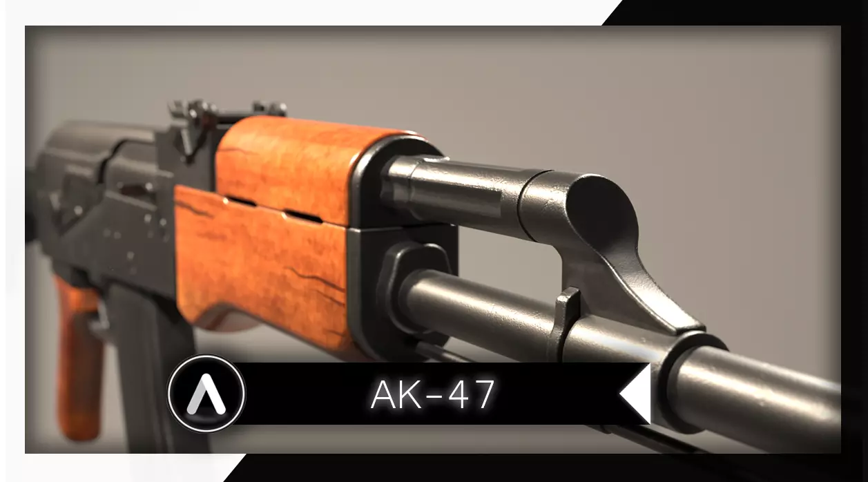 Ak47 high quality weapon model Low-poly 3D model_0