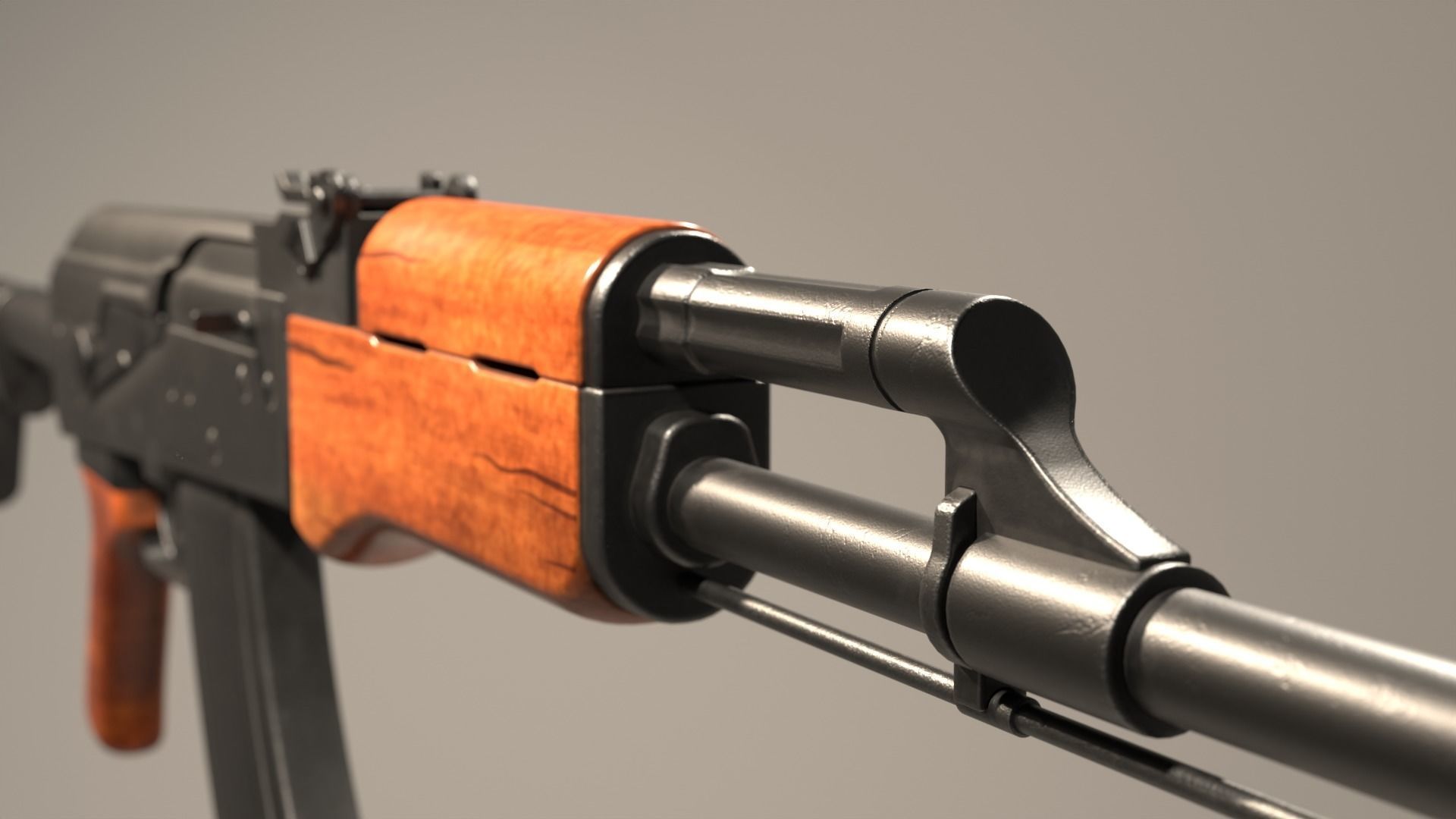 Ak47 high quality weapon model Low-poly 3D model_8