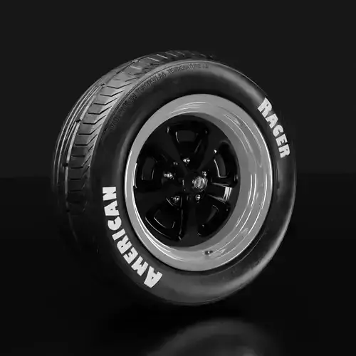 American Standard alloy wheel with Amarican standard sport tire 3D model