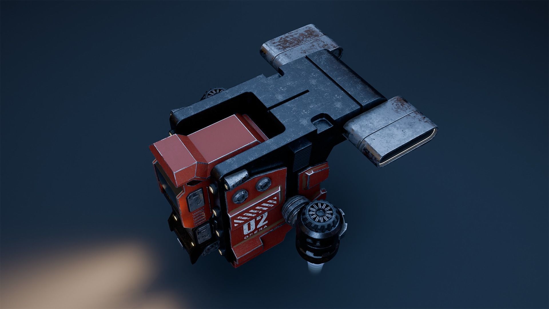 Basic human spaceship 3D model_2