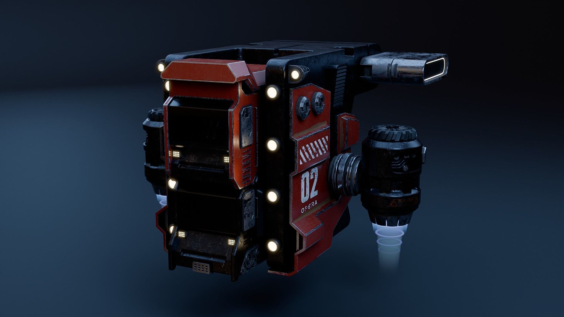 Basic human spaceship 3D model_1