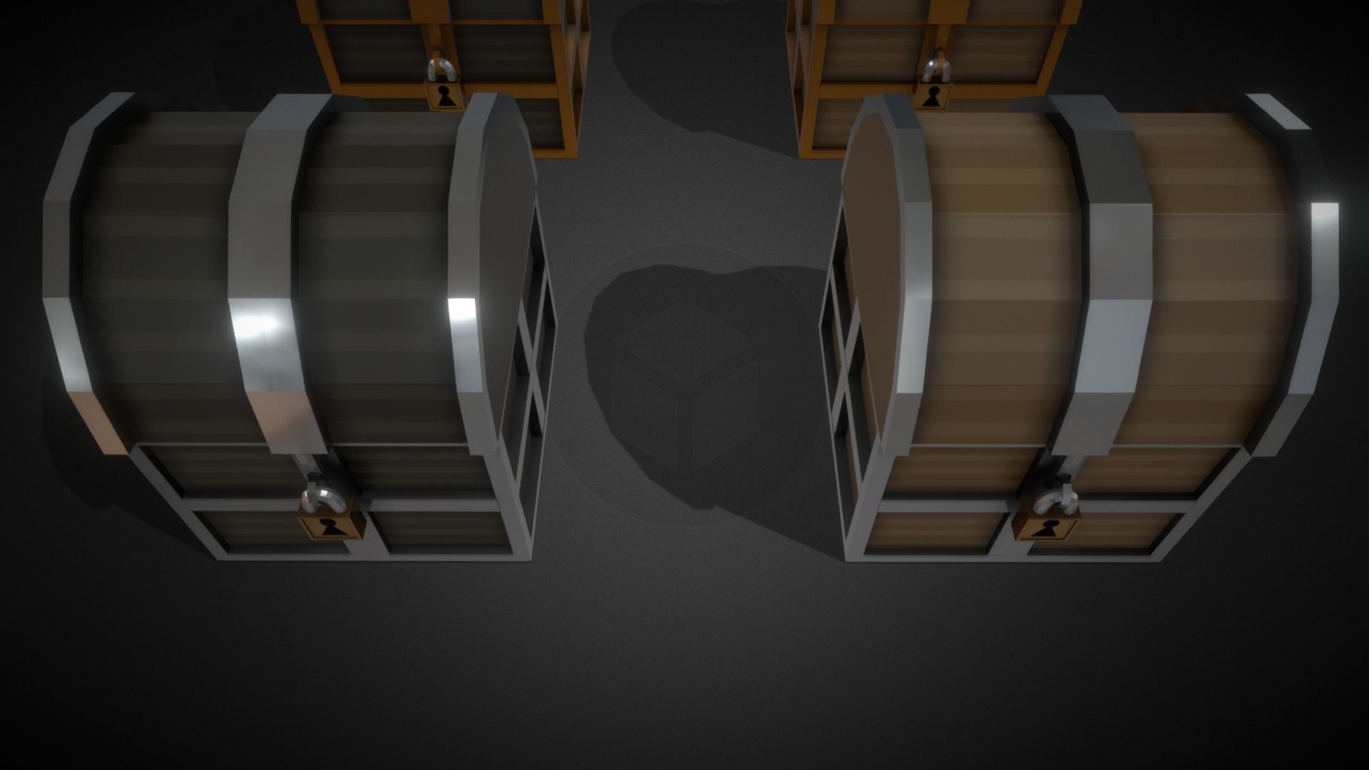 Low Poly Chests Bronze SIlver and Gold pack Low-poly 3D model_10