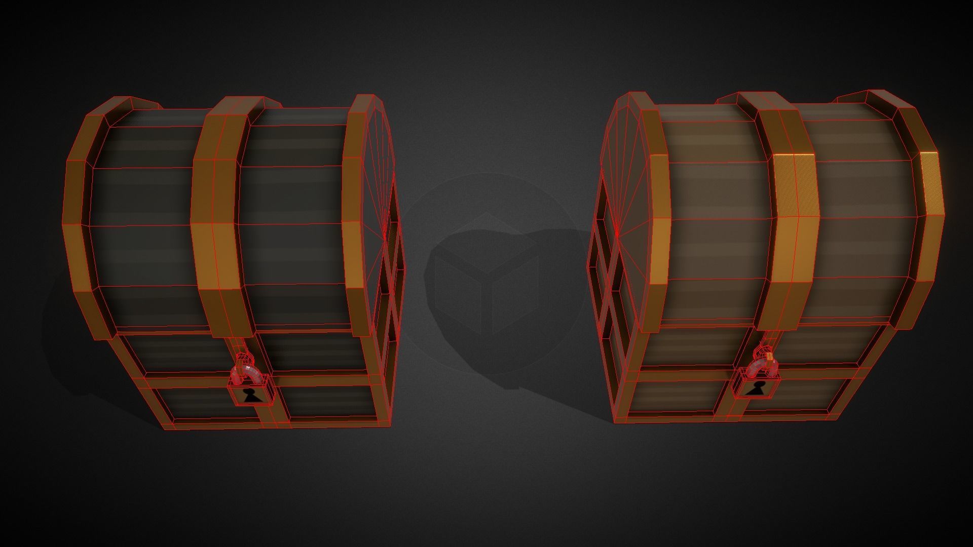 Low Poly Chests Bronze SIlver and Gold pack Low-poly 3D model_13