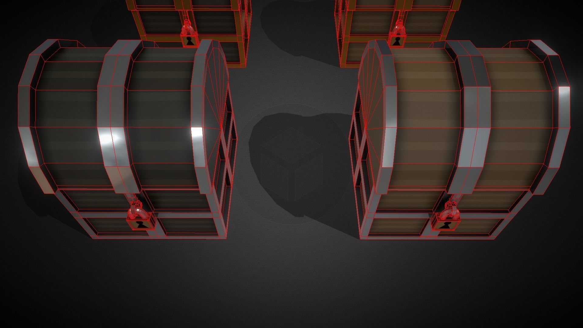 Low Poly Chests Bronze SIlver and Gold pack Low-poly 3D model_11