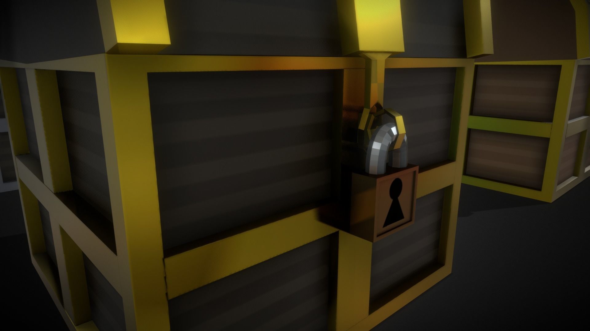 Low Poly Chests Bronze SIlver and Gold pack Low-poly 3D model_8