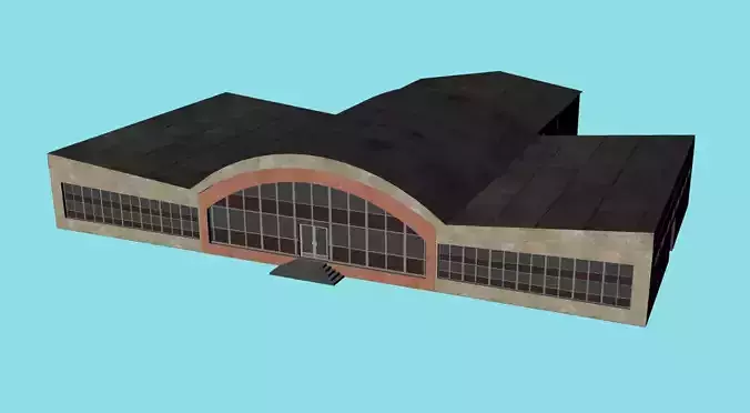 Bazar in Armenian town Vanadzor Low-poly 3D model